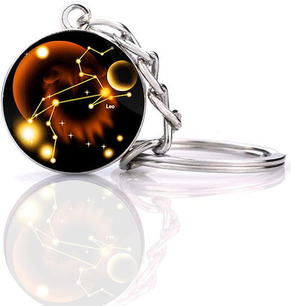 Zodiac 12 Constellation Glow in the Dark Creative Galaxy Keychain