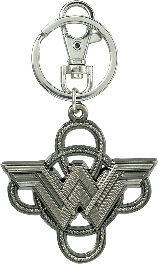 Wonder Woman Logo with Lasso Pewter Key Ring Key Accessory,Multi-Colored,3"