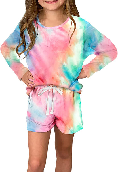 Girls Summer T-Shirt and Shorts Set with Side Pockets