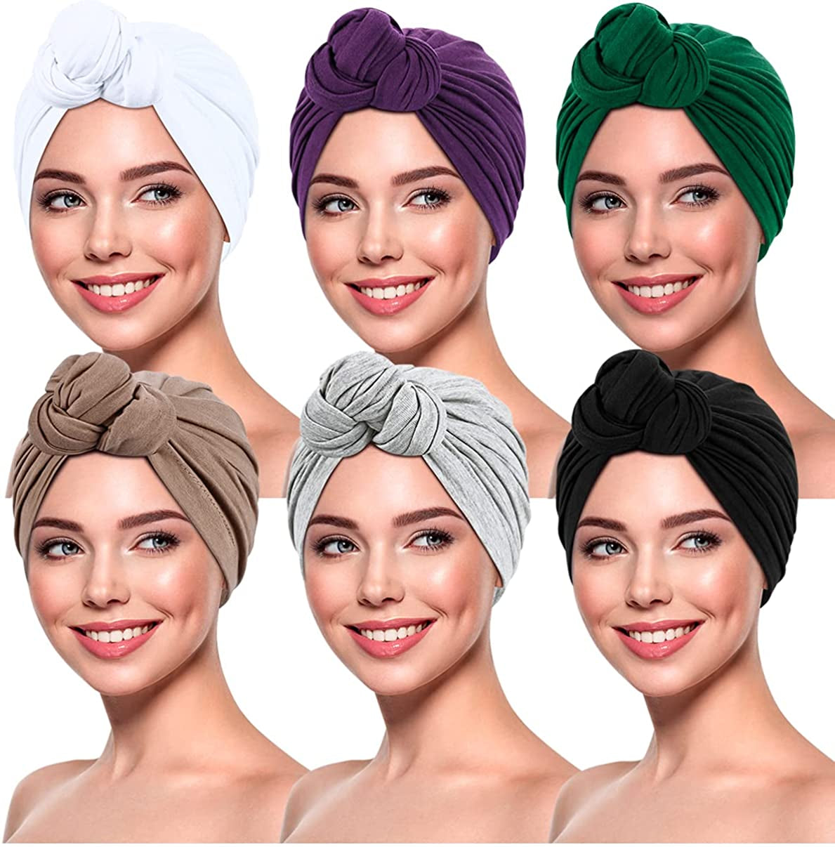 Women Turbans and Head Wraps,Skull-Caps,African Turban Flower Knot Pre-Tied Bonnet Beanie Cap for Women