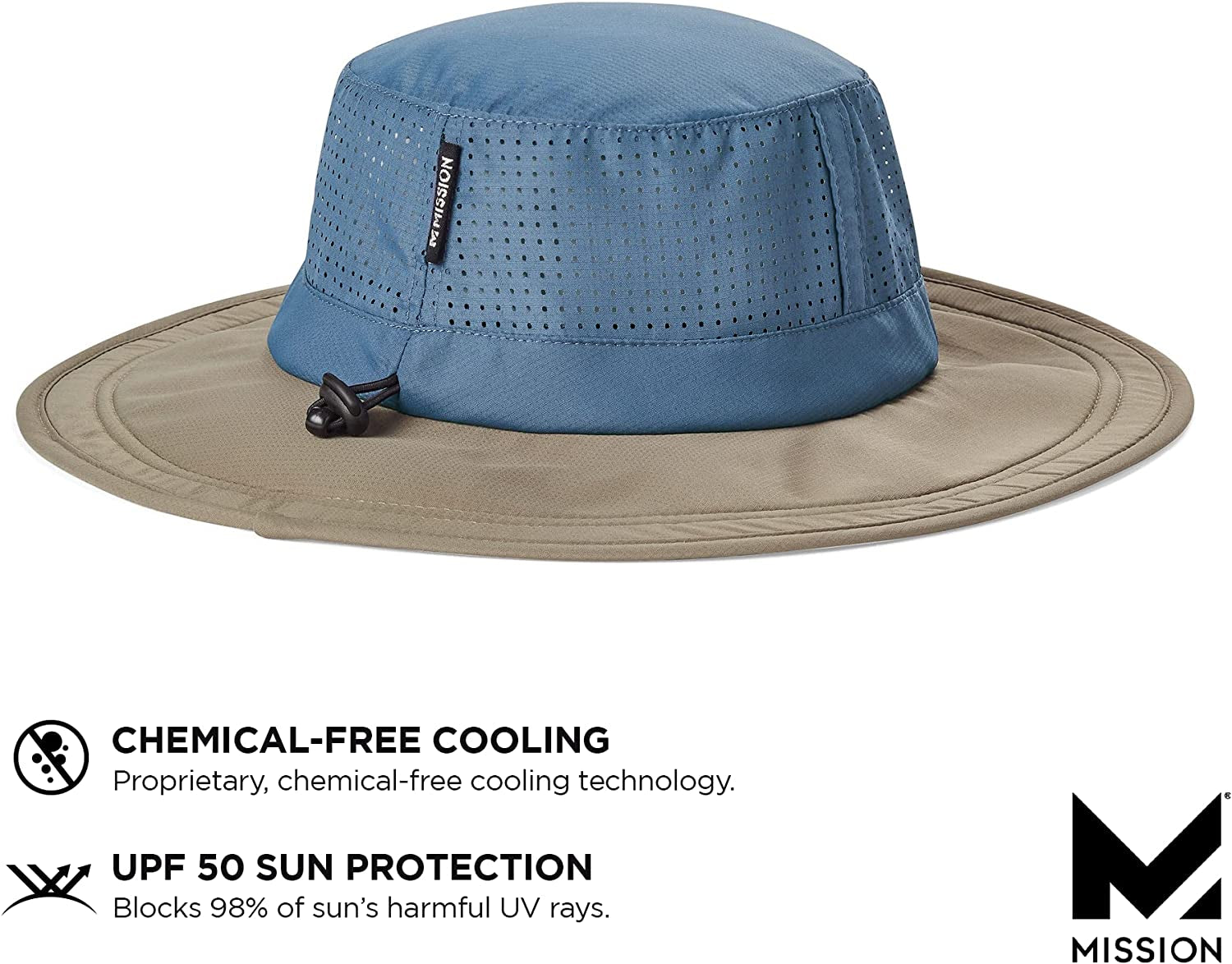 Cooling Booney Hat- UPF 50, 3” Wide Brim, Adjustable Fit, Mesh Design for Maximum Airflow and Cools When Wet