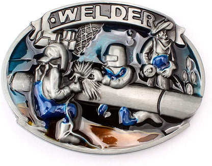 Pewter Welder Belt Buckle Welder Tool Native American Vintage Men'S Accessories