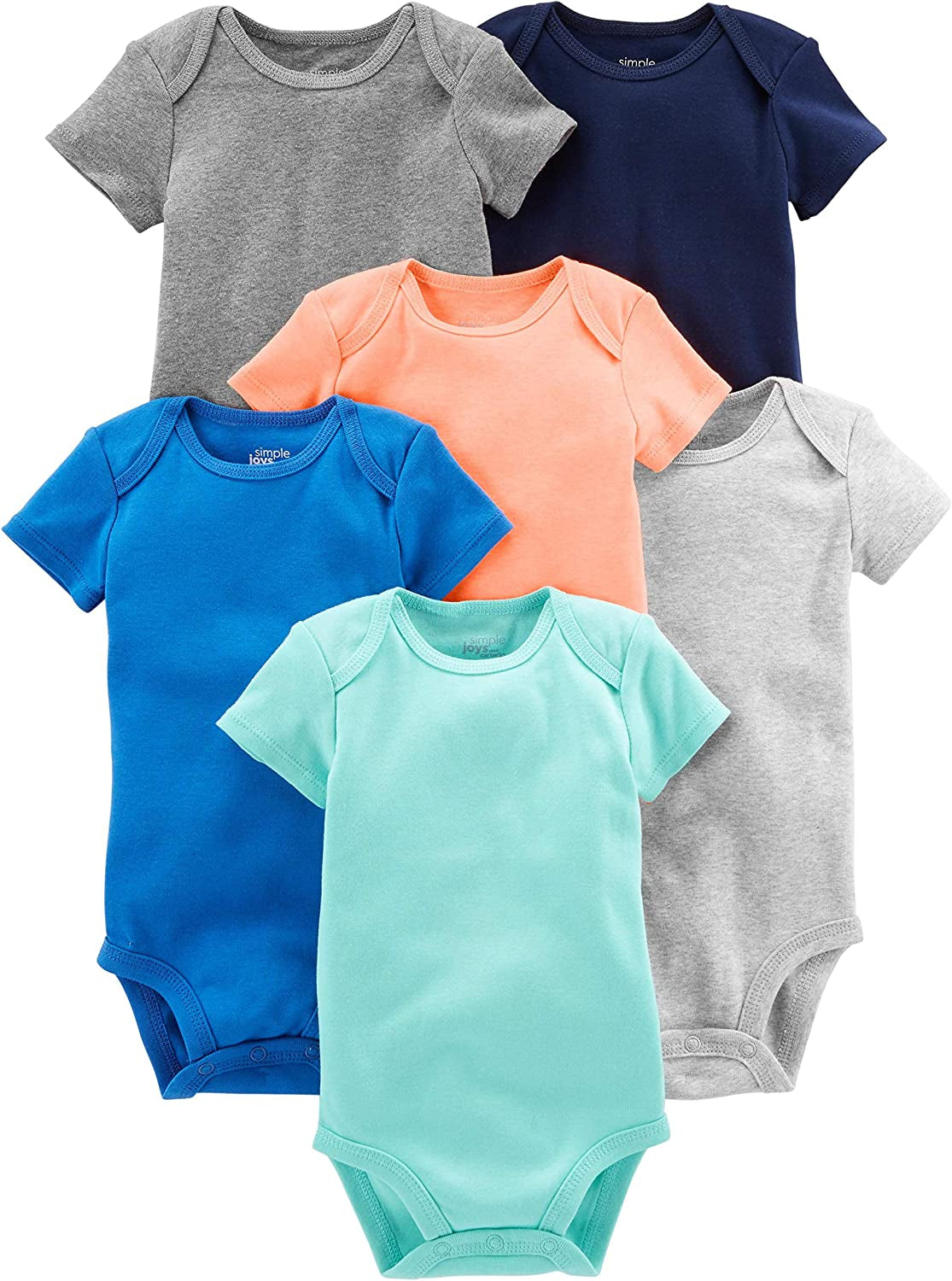 Baby Boys' Short-Sleeve Bodysuit, Pack of 6