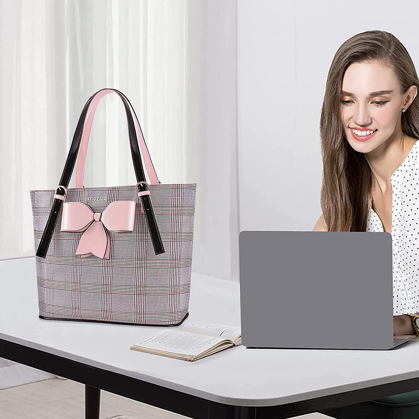 Laptop Bag for Women Compatible with MacBook, 17-17.3 Inch Notebook and Chromebook