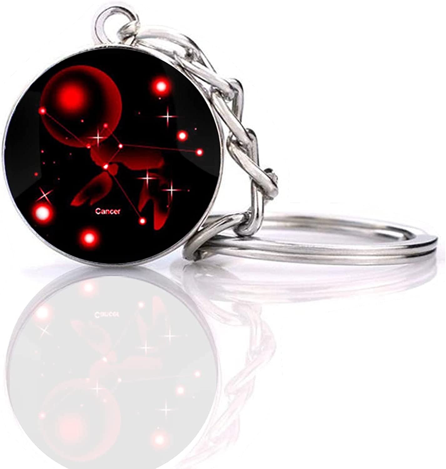 Zodiac 12 Constellation Glow in the Dark Creative Galaxy Keychain