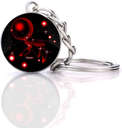 Zodiac 12 Constellation Glow in the Dark Creative Galaxy Keychain