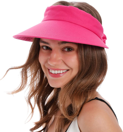 Women'S UPF 50+ UV Protection Wide Brim Beach Sun Visor Hat